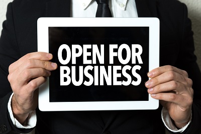image of an open for business sign