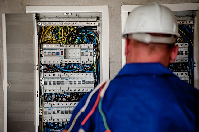 image of electrician working